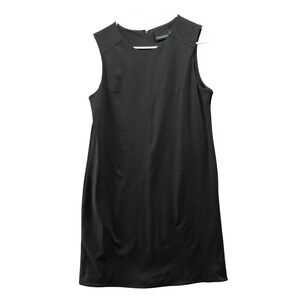 Cynthia Rowley Sleeveless Sheath Dress Size 10 Black Stretch Round Neck Career